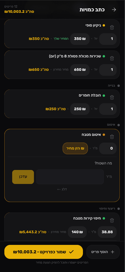 כתב כמויות